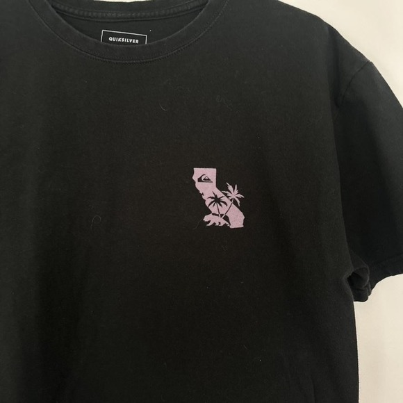 Quiksilver Shirt Mens Large Black California Golden State Skate Surf Tee - Picture 3 of 7